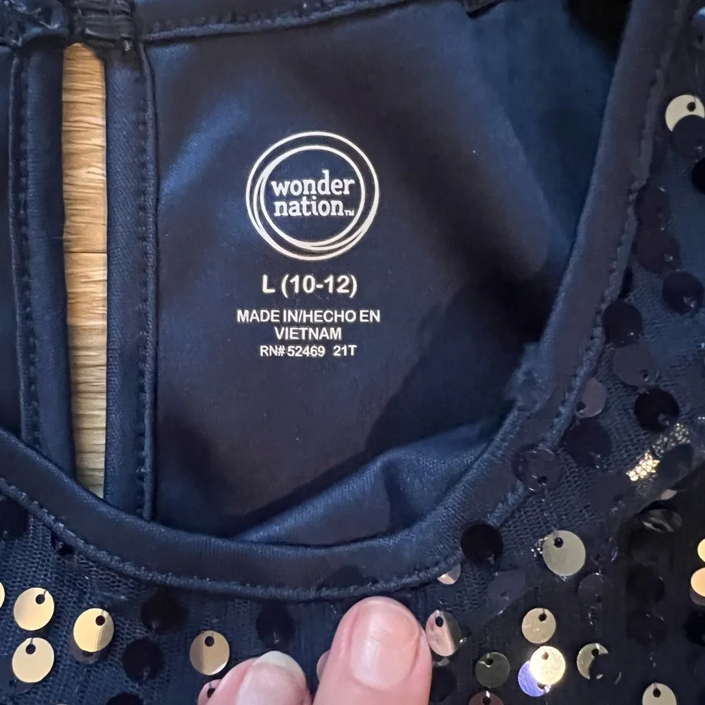 Wonder Nation Navy Sequin Party Dress Girls Size‎ L (10–12)